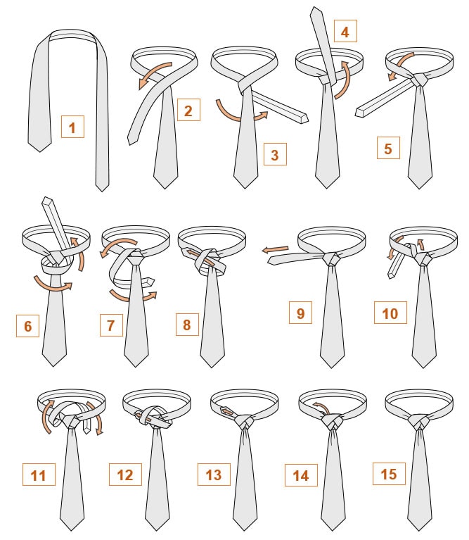 Завязываем галстук правильно: 19 фото-инструкций