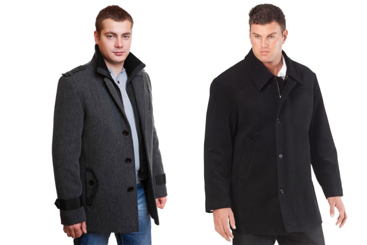 В межсезонье полным мужчинам прекрасно подойдёт классическое пальто из шерсти