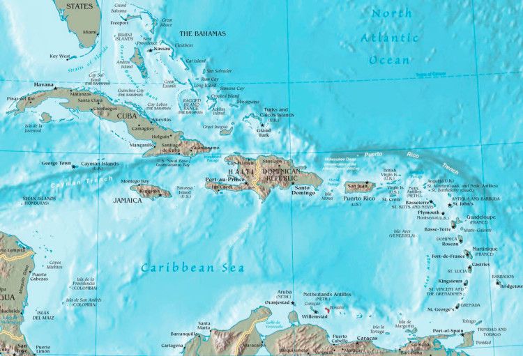 Карибский бассейн - карта